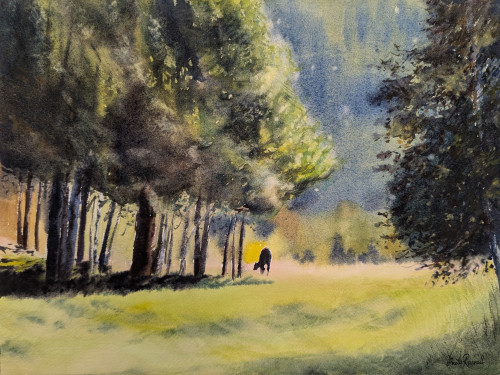 Fridfullt i solgläntan - originalmålning av Anita Rosvall