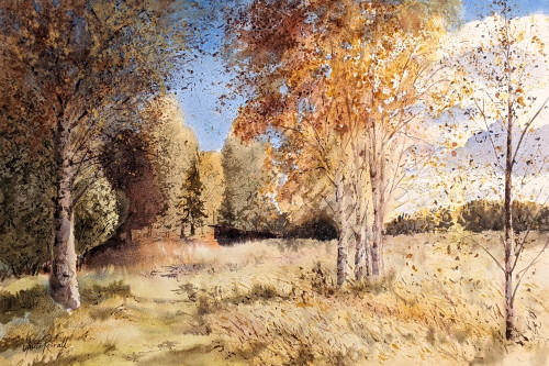 Autumnday - original Painting by Anita Rosvall