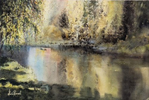 Morgonens lugna flöde - originalmålning av Anita Rosvall