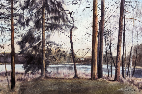 Nakna i höstens famn - originalmålning av Anita Rosvall