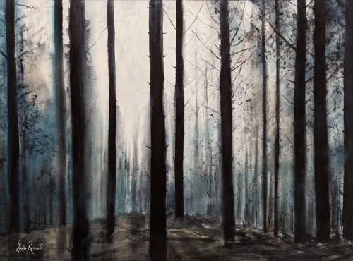 Skimrande blå - originalmålning av Anita Rosvall