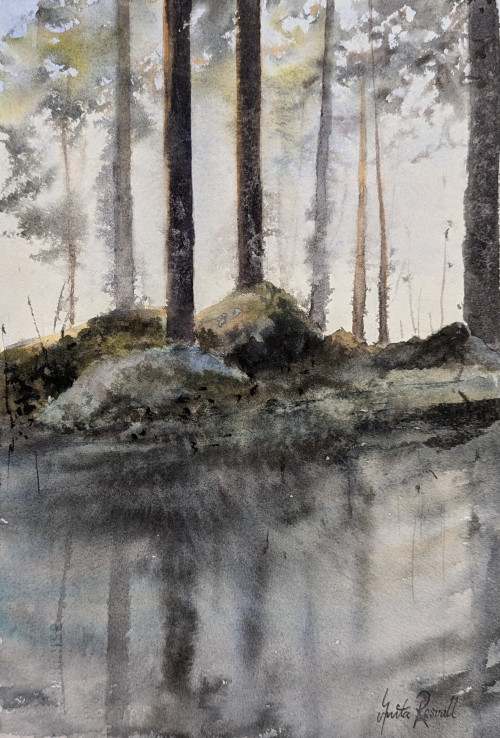 Skogens speglingar - originalmålning av Anita Rosvall