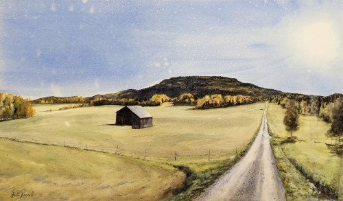 Solsken över fälten - originalmålning av Anita Rosvall