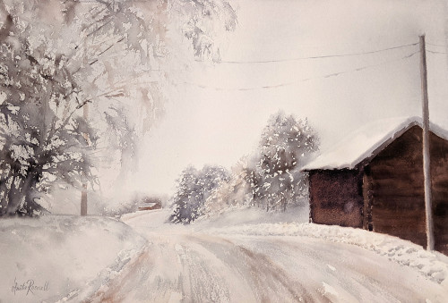 Vinterland - originalmålning av Anita Rosvall