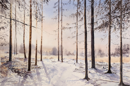 Vintermorgon - originalmålning av Anita Rosvall